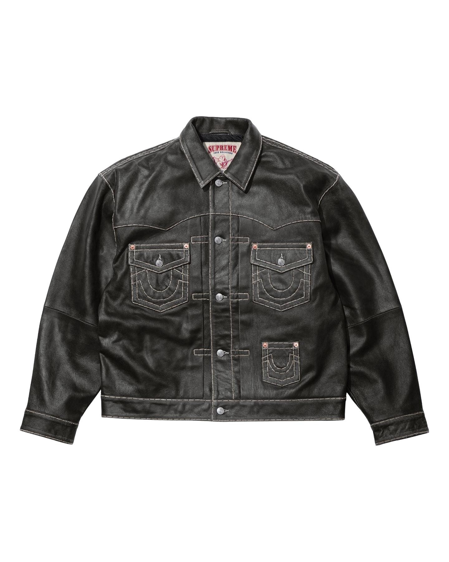 Supreme®/True Religion® Leather Trucker Jacket view 5